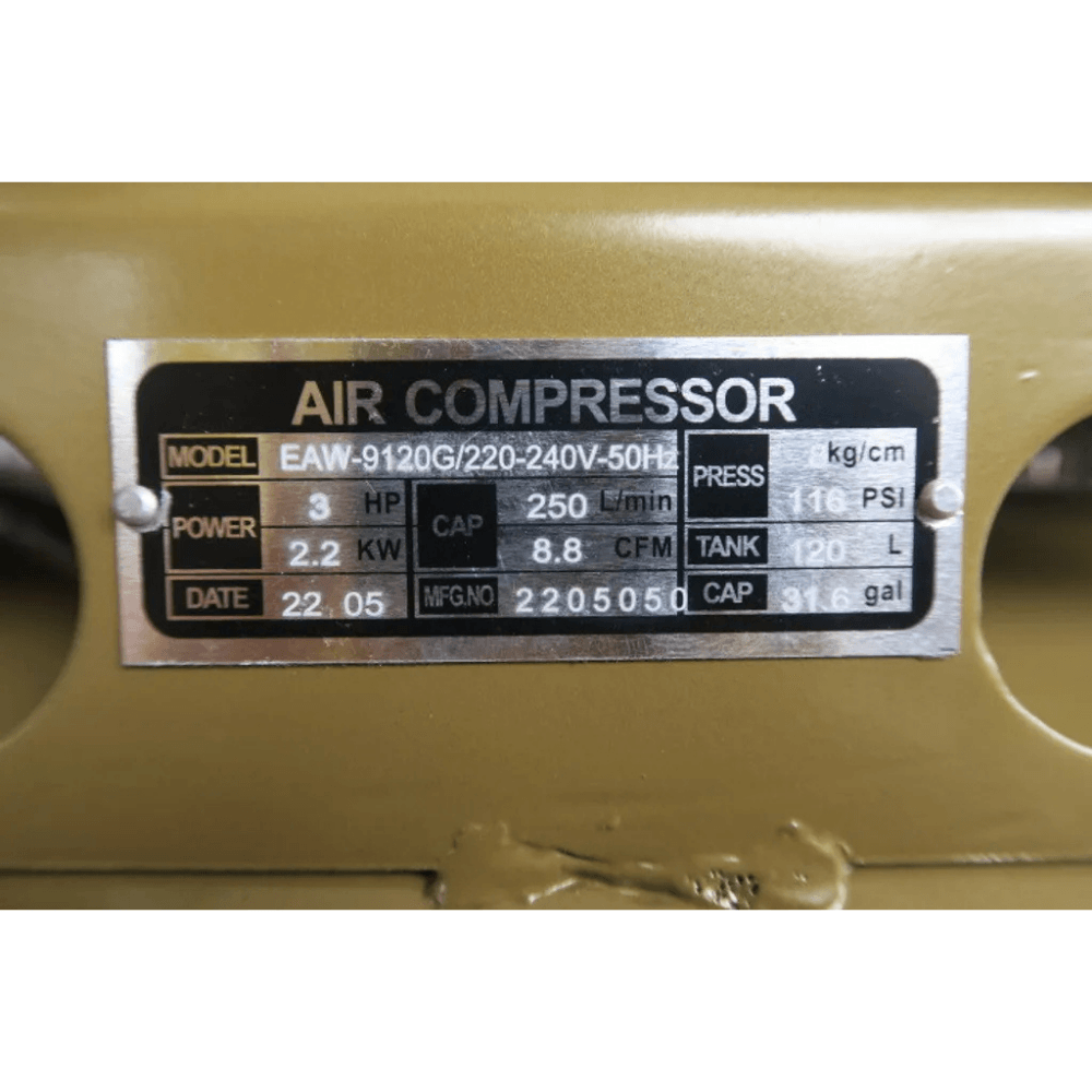Eco Damai-Products-Euro-X Gold 3.0HP 120L Heavy Duty Belt-Driven Air Compressor-3
