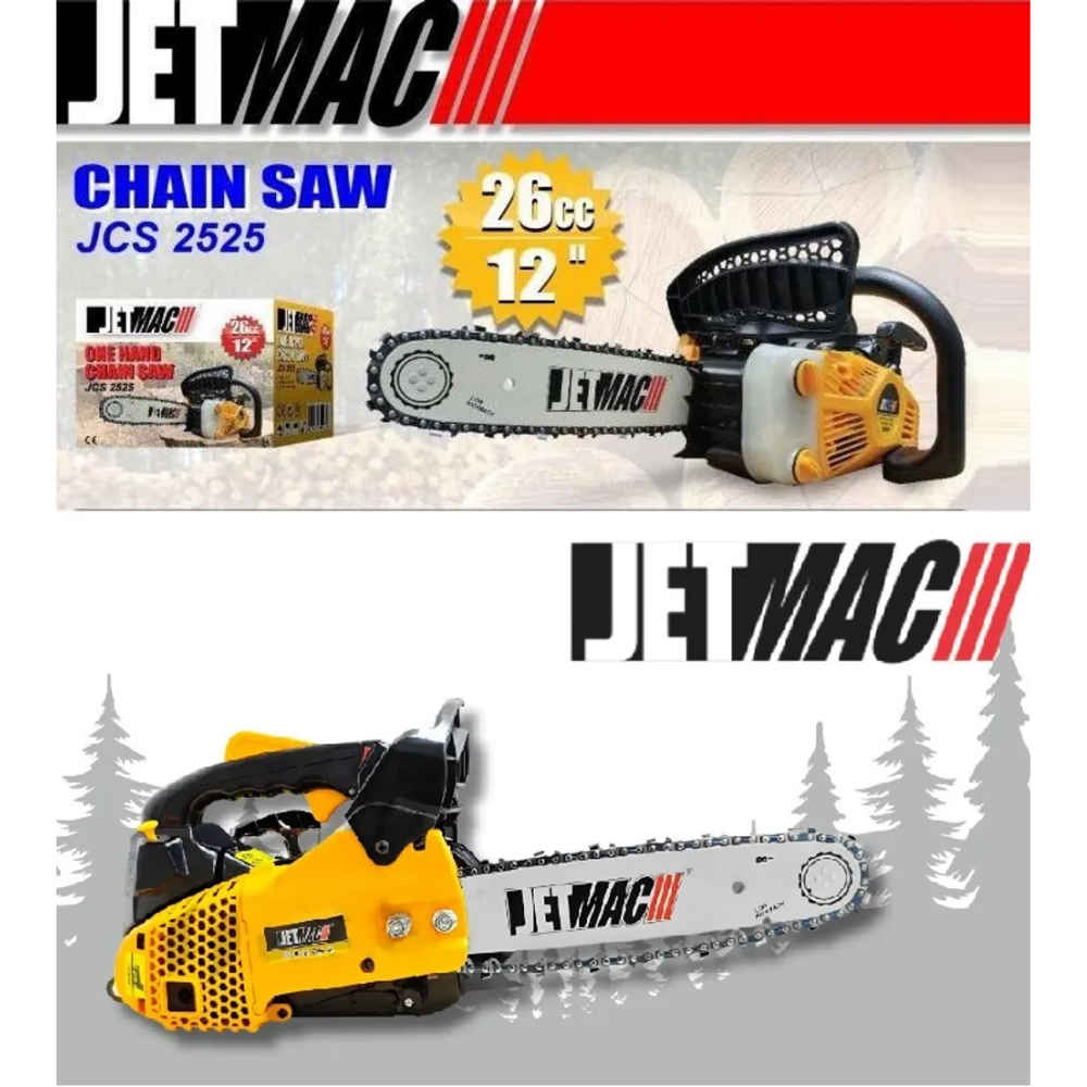ecodamai-Jetmac JCS2525 (12-inch - 300mm) 25.4cc Portable Mini Chainsaw-1
