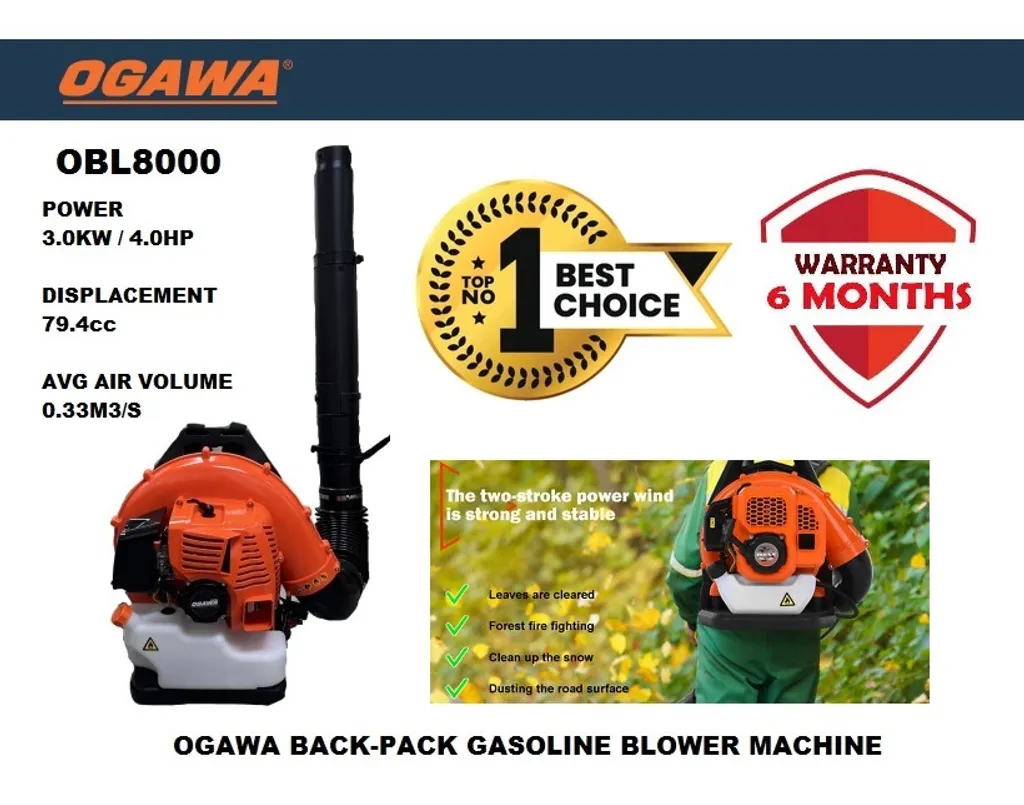 ecodamai-Ogawa OBL 79.4cc 28m³-min Gasoline Back-Pack Leaf Blowe-2