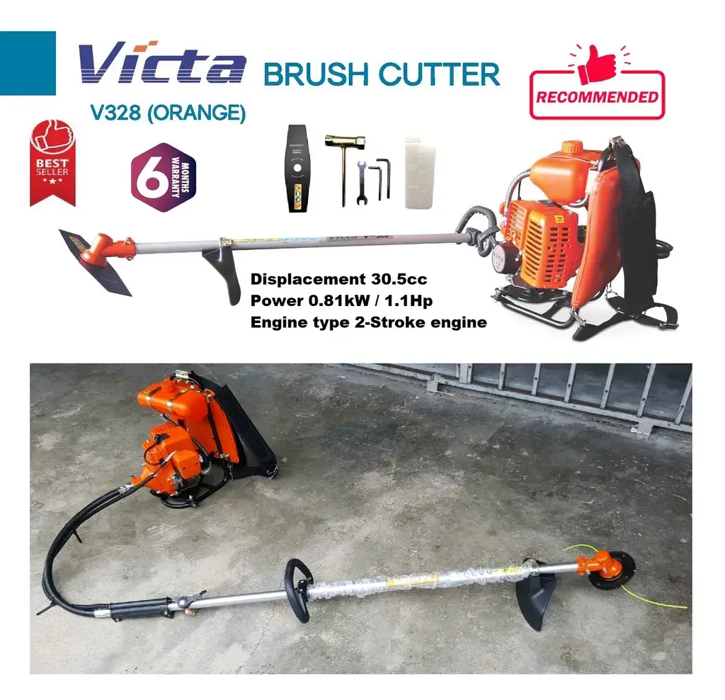 ecodamai-Victa V328 Gasoline Backpack Brush Cutter & Grass Trimmer 30.5cc-2